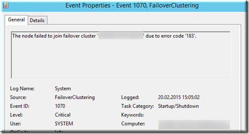 event id 1146 microsoft windows failover clustering tools